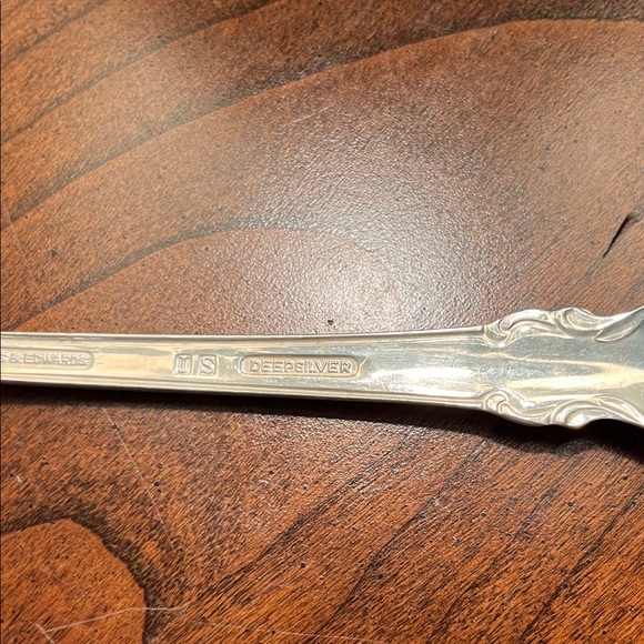 Vintage Deep Silver Serving Spoon and Fork 9” - Picture 7 of 7